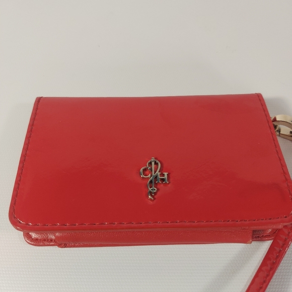 Cole Haan Glossy Red Mini Phone Ipod Wristlet Wallet Case - Picture 2 of 9